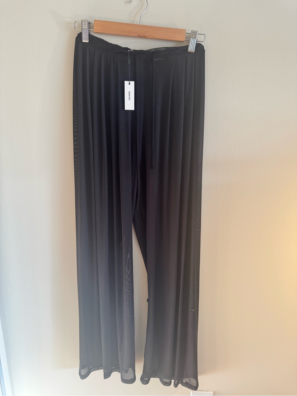 Joah Brown Pleated Sheer Pant